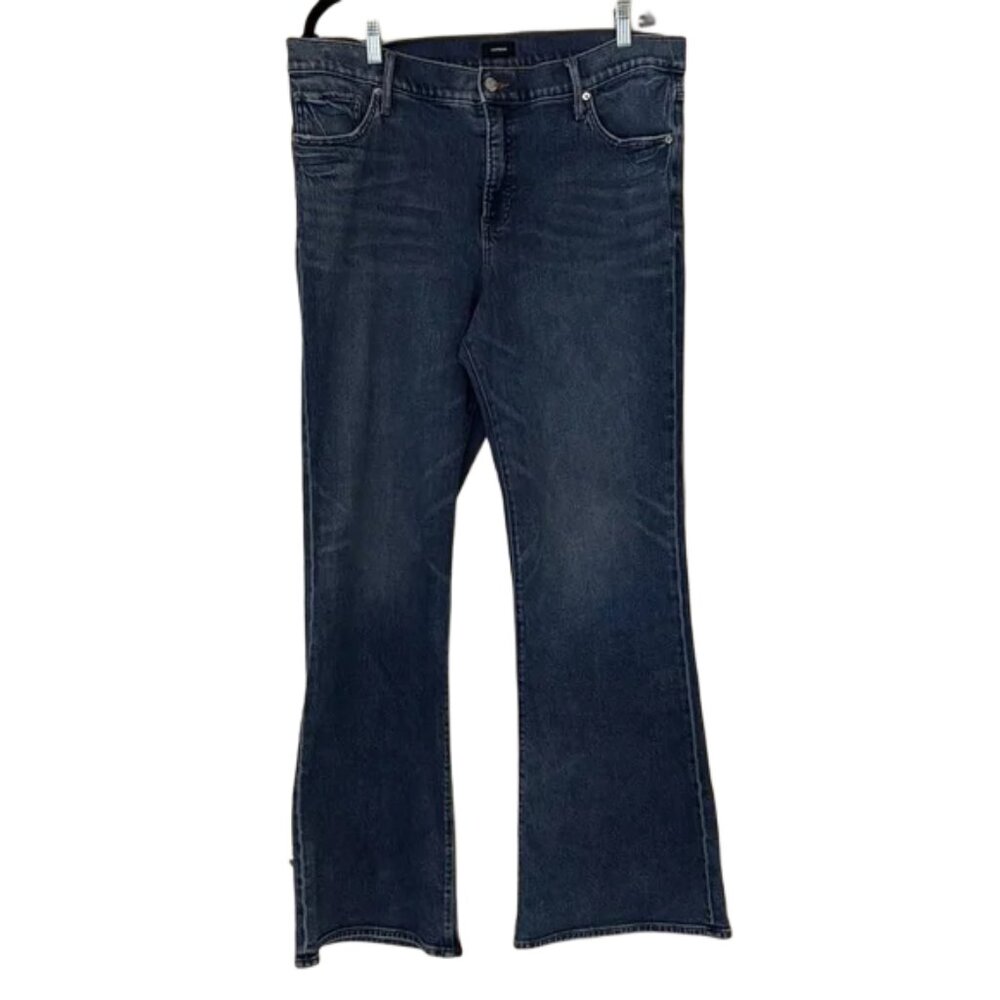 Express Mid Rise ‘70s Flare with Stretch - 16 LONG Classic Blue Women's Jeans